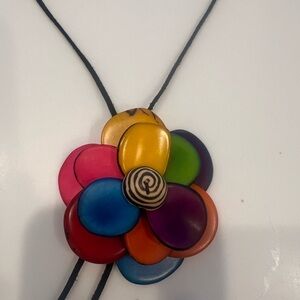 Colorful Flower Pendant Necklace